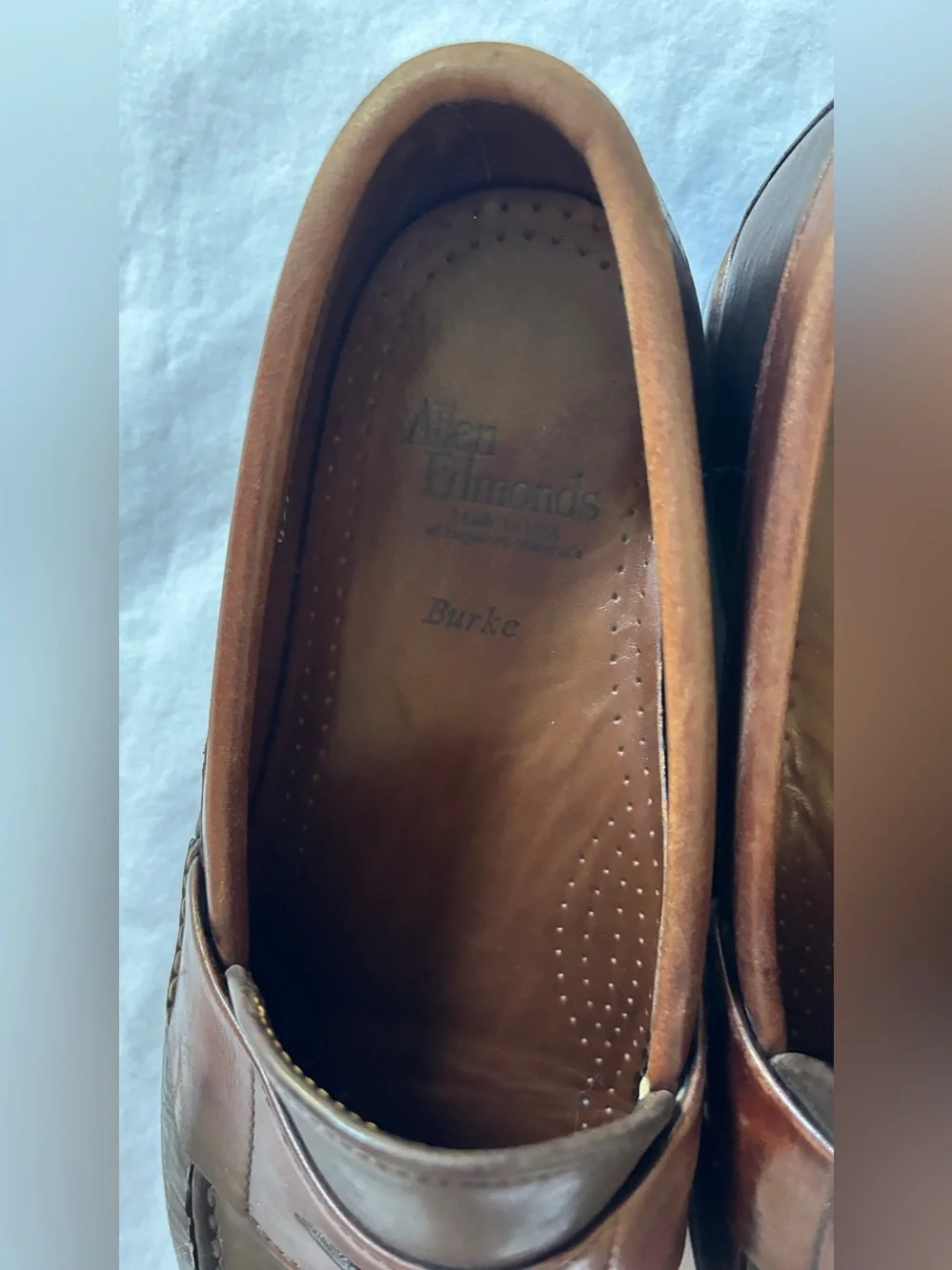 Allen Edmonds Burke Penny Loafers Men’s 9 Brown Leather Slip On Dress Shoes USA